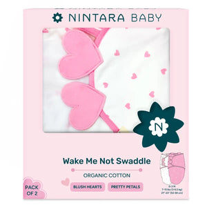 Wake Me Not Swaddle - Set of 2 | Blush Hearts + Pretty Petals