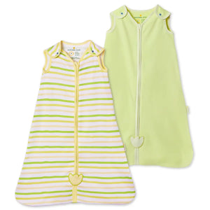 Sleep Sack 0.5 TOG - Set of 2 | Citrus Stripes + Soft Sage
