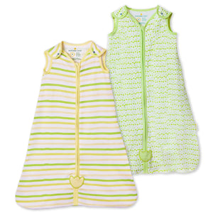 Sleep Sack 0.5 TOG - Set of 2 | Citrus Stripes + Forest Flutter