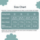 Nintara Baby sleep sack size chart. Size S fits babies 22-26 inches, 4-8 kg, aged 3-6 months. Size M fits 26-30 inches, 7-10 kg, aged 6-12 months. Size L fits 30-35 inches, 10-13 kg, aged 12-18 months. Size XL fits 35-40 inches, 11-16 kg, aged 18-24 months.
