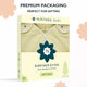 Nintara Baby Sleep Sack 0.5 TOG pack of 1, size M. Soft yellow gift box packaging showing Soft Sage sleep bag. 100% organic cotton, GOTS certified, soft and breathable, lovingly made in India.