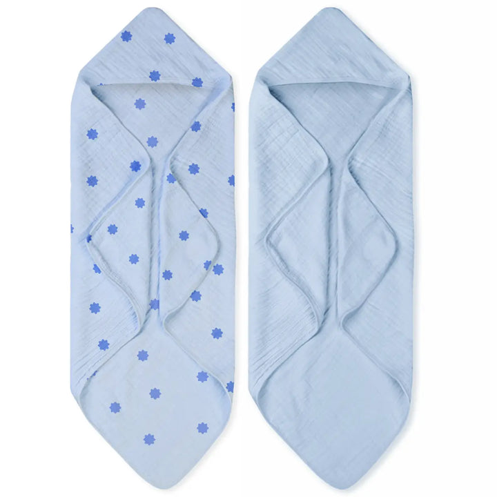 Baby Hooded Towel - Set of 2 | Blue Set