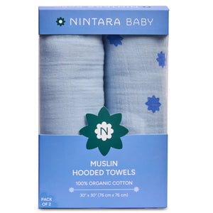 Baby Hooded Towel - Set of 2 | Blue Pack