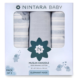 Baby Swaddle - Large - Set of 3 | Elephant Hugs