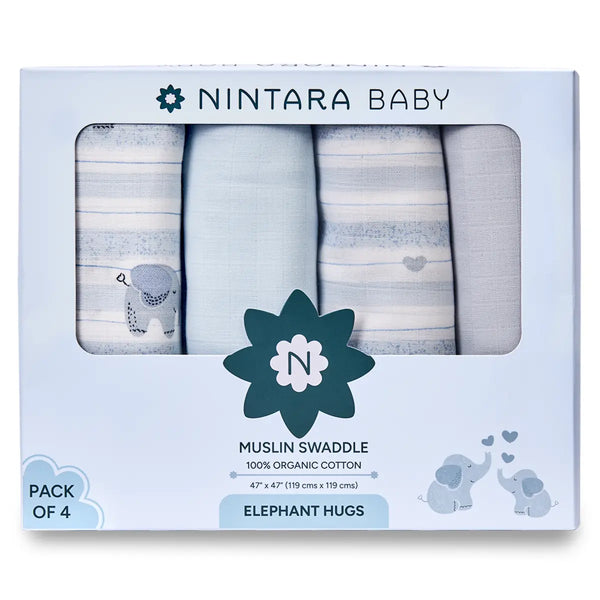 Baby Swaddle - Extra-Large - Set of 4 | Elephant Hugs