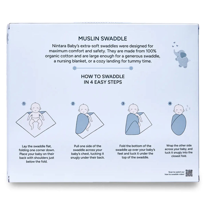 Baby Swaddle - Extra-Large - Set of 4 | Elephant Hugs